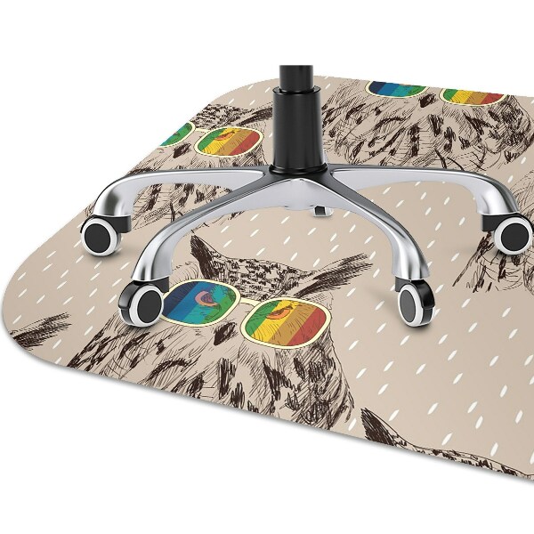 Chair mat floor panels protector Owls glasses