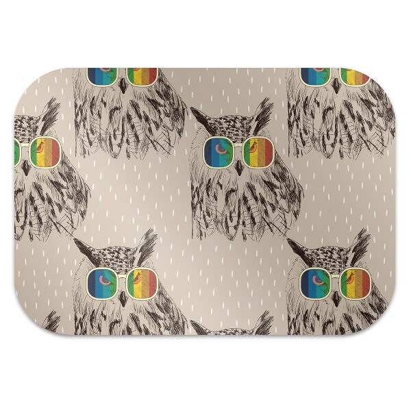 Chair mat floor panels protector Owls glasses