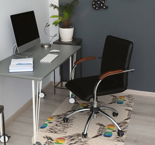 Chair mat floor panels protector Owls glasses