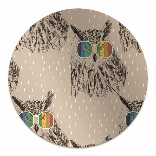 Chair mat floor panels protector Owls glasses