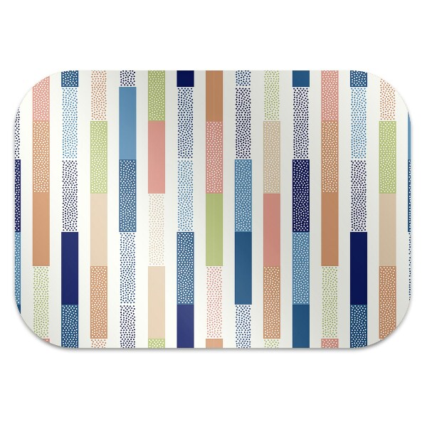 Office chair floor protector colorful stripes