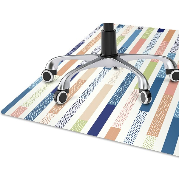 Office chair floor protector colorful stripes