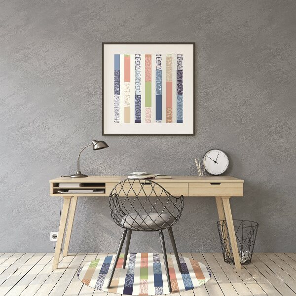 Office chair floor protector colorful stripes