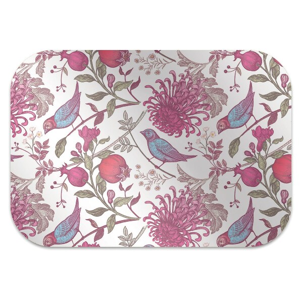 Office chair floor protector Birds and flowers