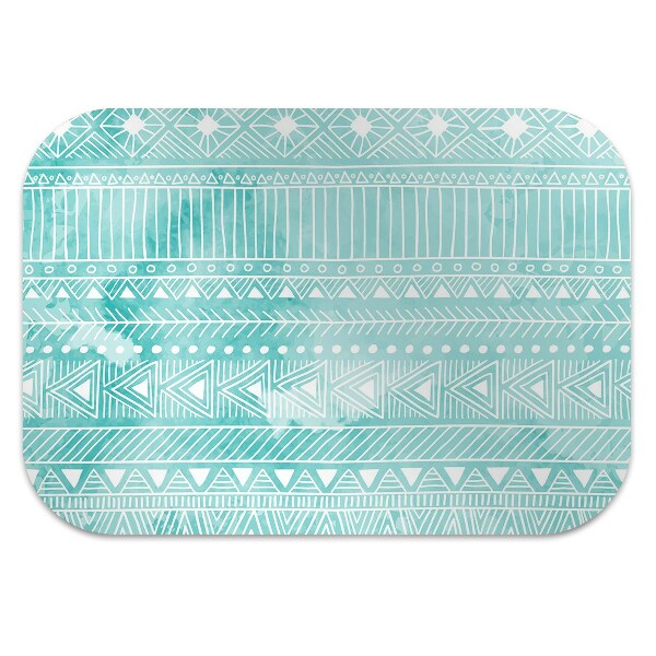 Chair mat geometric turquoise