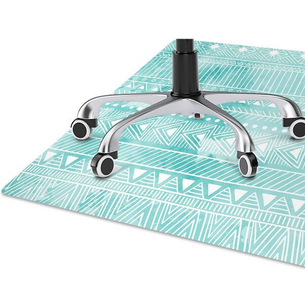 Chair mat geometric turquoise