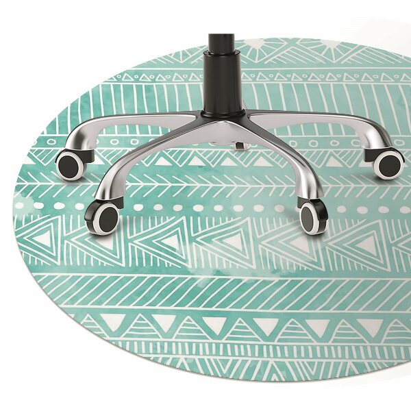 Chair mat geometric turquoise