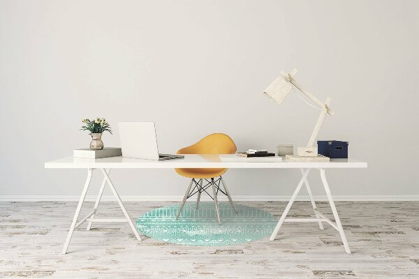 Chair mat geometric turquoise
