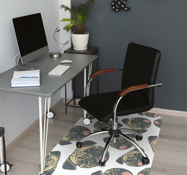 Office chair mat Pugs