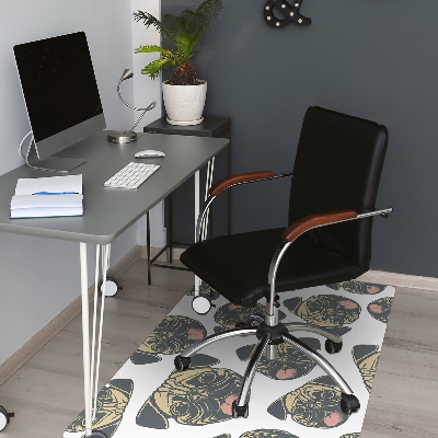 Office chair mat Pugs
