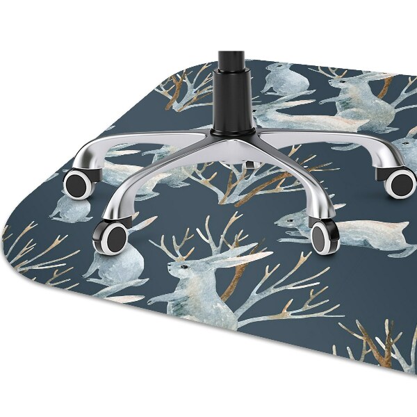 Desk chair mat white Rabbits