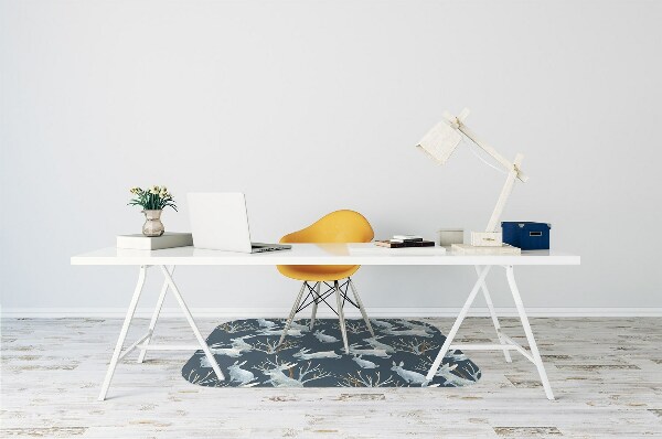 Desk chair mat white Rabbits