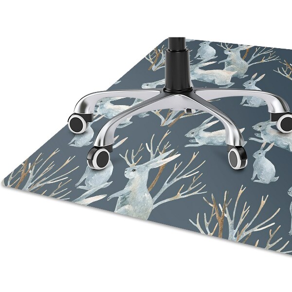 Desk chair mat white Rabbits