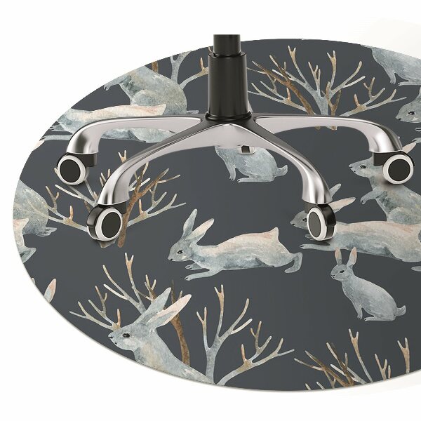 Desk chair mat white Rabbits