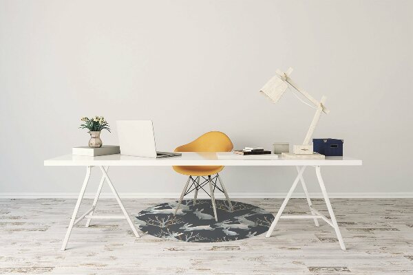 Desk chair mat white Rabbits