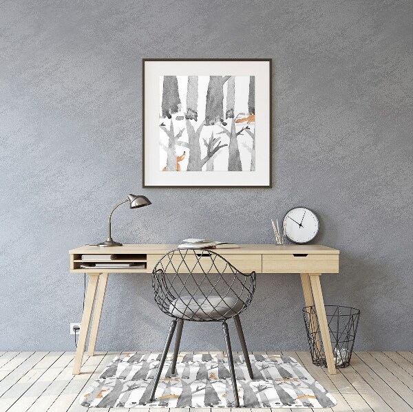 Desk chair mat Foxes in the forest