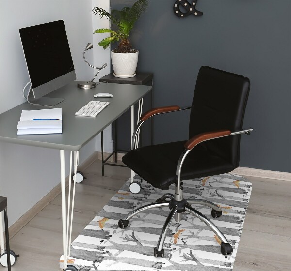 Desk chair mat Foxes in the forest