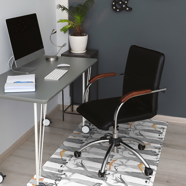 Desk chair mat Foxes in the forest