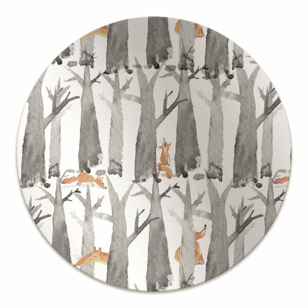 Desk chair mat Foxes in the forest