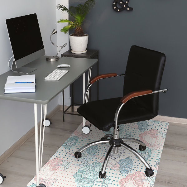 Office chair mat Clouds and Dots