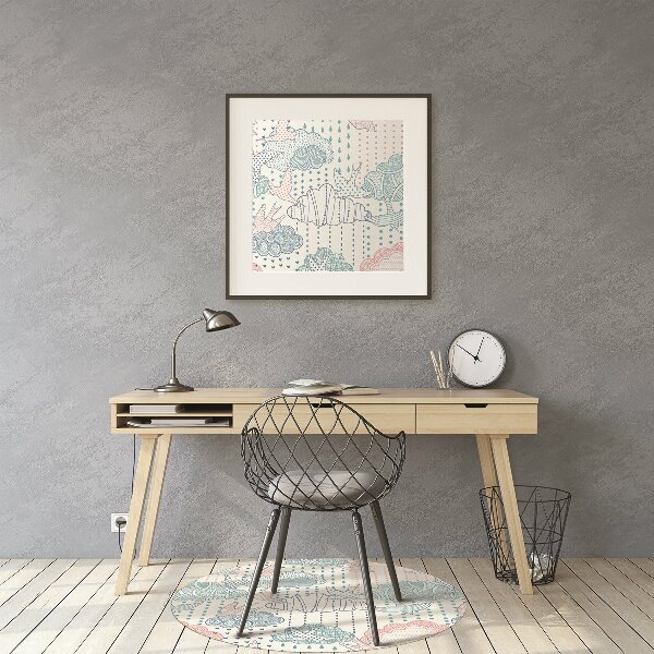 Office chair mat Clouds and Dots
