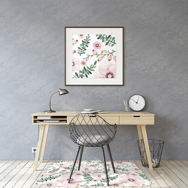 Office chair mat Flowers