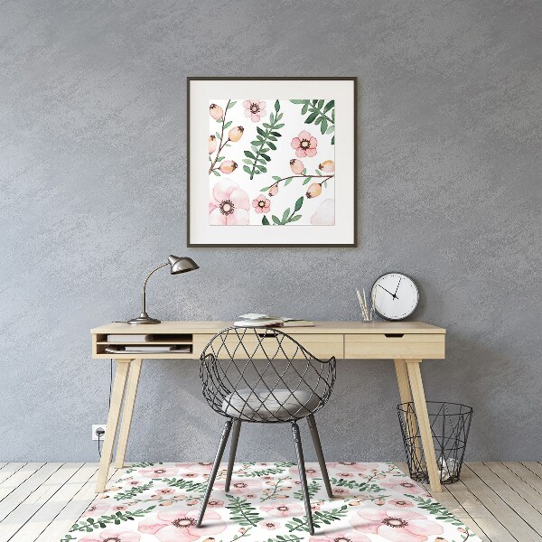 Office chair mat Flowers