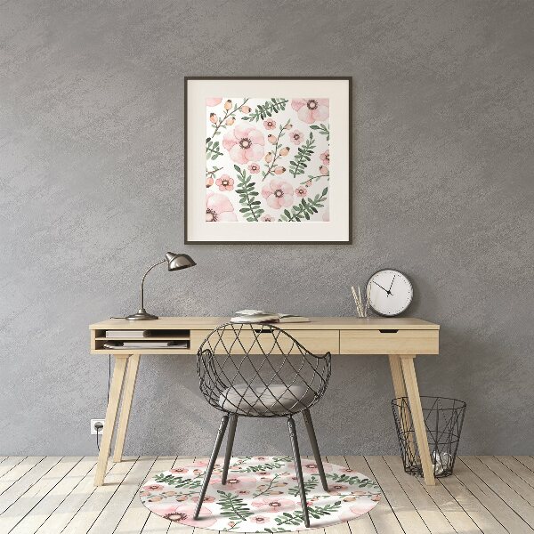 Office chair mat Flowers