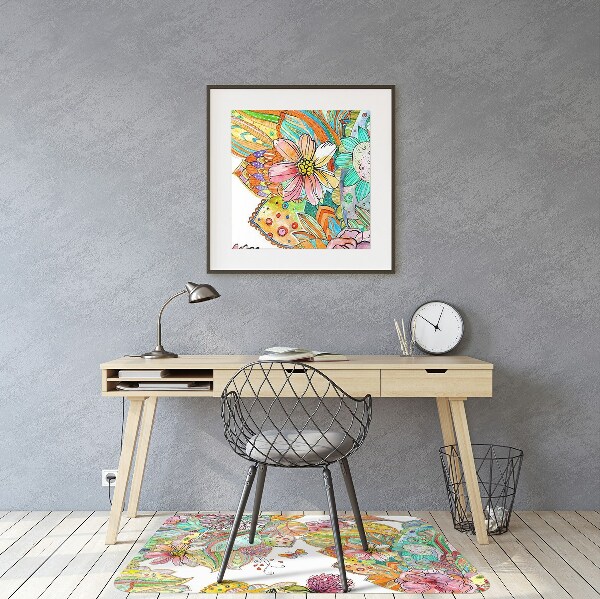 Computer chair mat mandala pattern