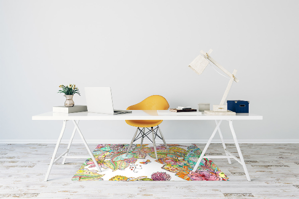 Computer chair mat mandala pattern