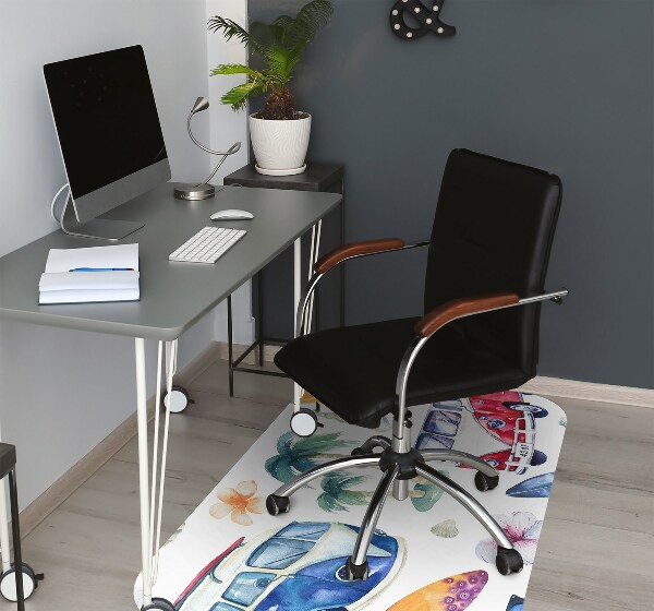 Computer chair mat Surfer Beach