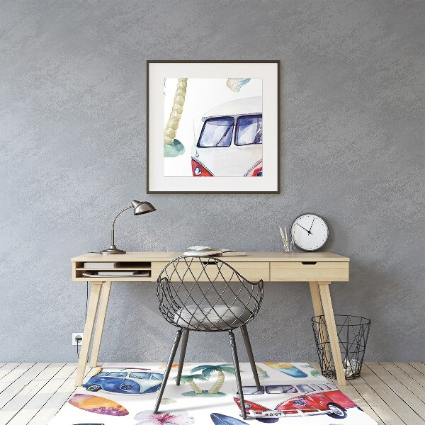 Computer chair mat Surfer Beach