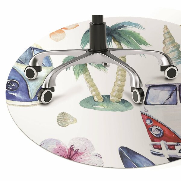 Computer chair mat Surfer Beach