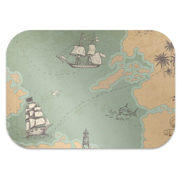 Computer chair mat Treasure map