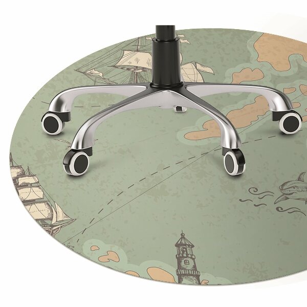 Computer chair mat Treasure map