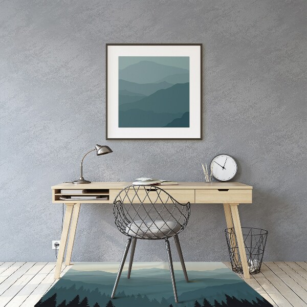 Desk chair mat View of the mountains