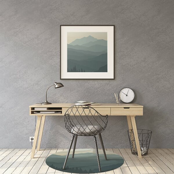 Desk chair mat View of the mountains