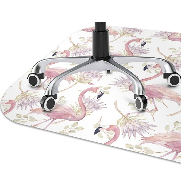 Office chair mat Flamingos