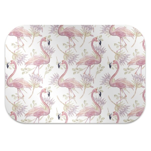 Office chair mat Flamingos