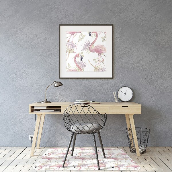 Office chair mat Flamingos