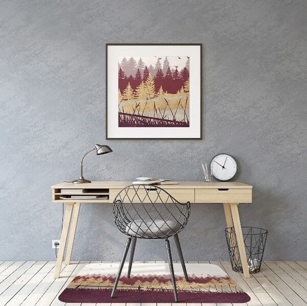 Office chair floor protector autumn Forest