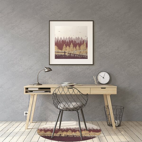 Office chair floor protector autumn Forest