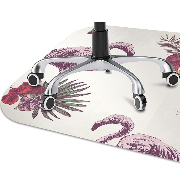 Chair mat Flamingos & Hibiscus