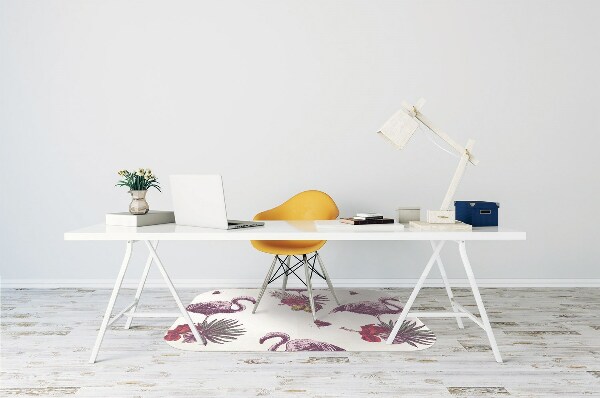 Chair mat Flamingos & Hibiscus