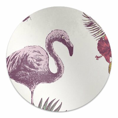 Chair mat Flamingos & Hibiscus