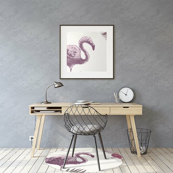 Chair mat Flamingos & Hibiscus