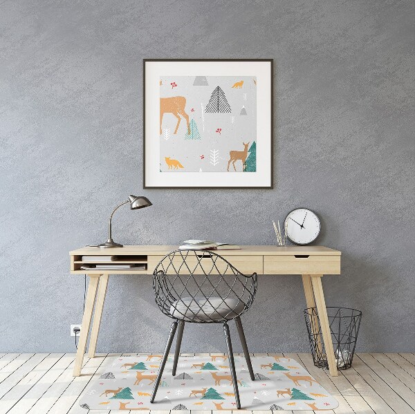 Office chair mat Forest animals