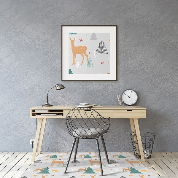 Office chair mat Forest animals