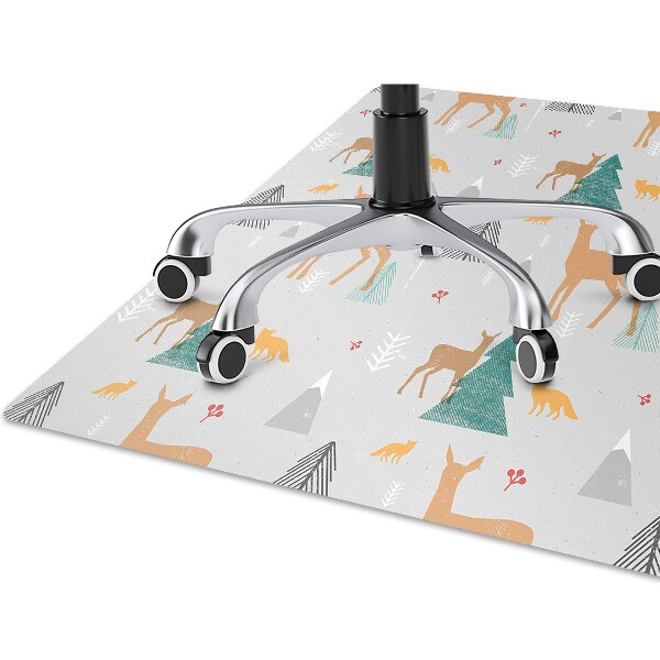 Office chair mat Forest animals