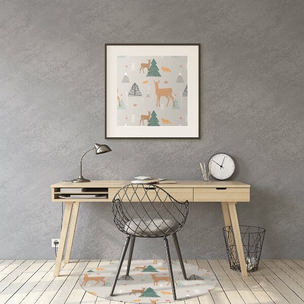 Office chair mat Forest animals